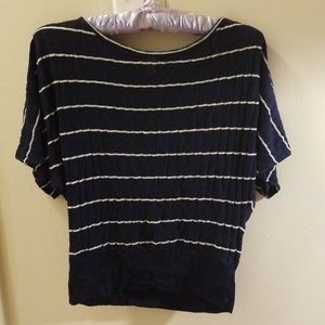 Navy blue white striped shirt